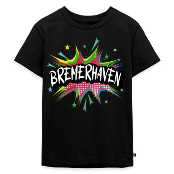 Bremerhaven Germany City Pop Art Comic Art - Kids Premium Organic T-Shirt - black - Front - Mikhail (115cm)