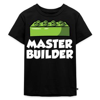 Kinder Bausteine Ziegel Spielzeug Klemmbausteine - Kinder Premium Bio T-Shirt - Schwarz - Vorne - Mikhail (115cm)