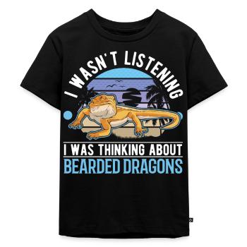 Bearded Dragon Saying Bearded Dragon - Kids Premium Organic T-Shirt - black - Front - Mikhail (115cm)