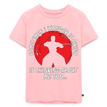 Aikido Sometimes I Fighter Martial Arts Samurai - Kids Premium Organic T-Shirt - rose - Front - AI Model Kid Female (0cm)