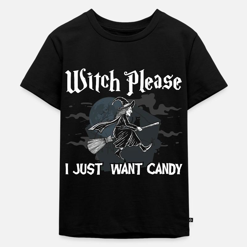Witch candy halloween - Kids Premium Organic T-Shirt - black