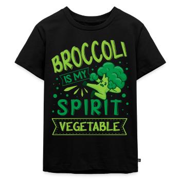 Broccoli is my spirit vegetable vegetarian vegan - Kids Premium Organic T-Shirt - black - Front - Mikhail (115cm)