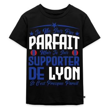 je ne suis pas parfait, supporteur de Lyon. - T-shirt Premium bio Enfant - noir - Devant - Mikhail (115cm)