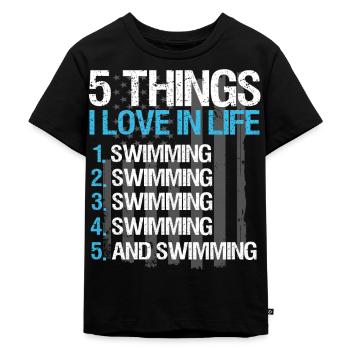 Schwimmer Schwimmen Spruch - Kinder Premium Bio T-Shirt - Schwarz - Vorne - Mikhail (115cm)