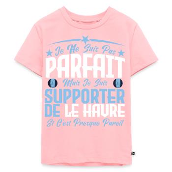 je ne suis pas parfait, supporteur de Le Havre. - T-shirt Premium bio Enfant - rose - Devant - AI Model Kid Female (0cm)