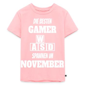 Game Gaming Geburtstag November Konsole Controller - Kinder Premium Bio T-Shirt - Rosa - Vorne - AI Model Kid Female (0cm)