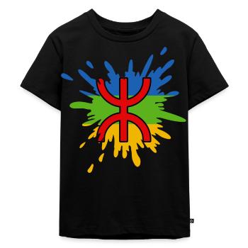 Drapeau Imazighen Amazigh Berbère Rif Kabylie - T-shirt Premium bio Enfant - noir - Devant - Mikhail (115cm)