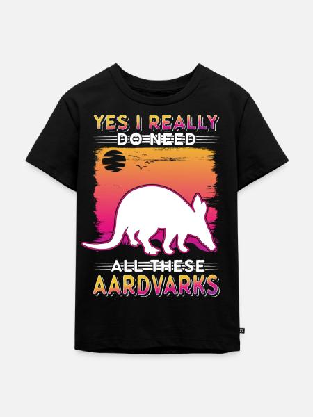 Erdferkel Geschenk Aardvark - Kinder Premium Bio T-Shirt - Schwarz