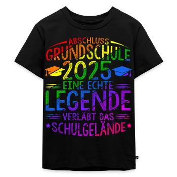 Grundschule Legende verläßt Schulgelände Abschluss - Kinder Premium Bio T-Shirt - Schwarz - Vorne - Mikhail (115cm)