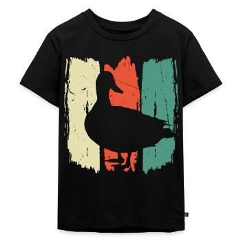 Motif propriétaire amoureux du canard drôle et mignon - Canards - T-shirt Premium bio Enfant - noir - Devant - Mikhail (115cm)