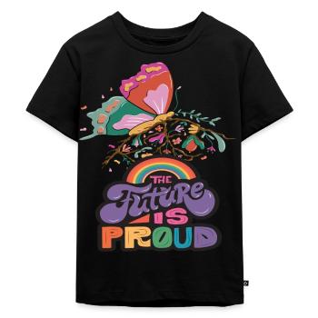 Citation de motivation de papillon arc-en-ciel avec Butterfl - T-shirt Premium bio Enfant - noir - Devant - Mikhail (115cm)