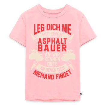 Asphaltbauer kennen Orte Straßenbauer - Kinder Premium Bio T-Shirt - Rosa - Vorne - AI Model Kid Female (0cm)