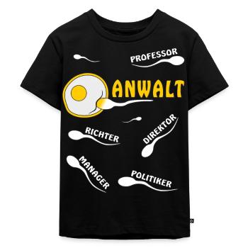 ANWALT - Kinder Premium Bio T-Shirt - Schwarz - Vorne - Mikhail (115cm)