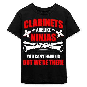 Clarinets are like Ninja's musician musical - Kids Premium Organic T-Shirt - black - Front - Mikhail (115cm)