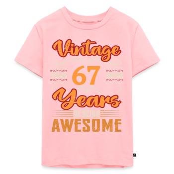 Vintage | 67 anniversaire idées cadeaux - T-shirt Premium bio Enfant - rose - Devant - AI Model Kid Female (0cm)