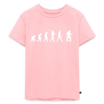 Feuerwehr Evolution Feuerwehrmann Frau Geschenk - Kinder Premium Bio T-Shirt - Rosa - Vorne - AI Model Kid Female (0cm)