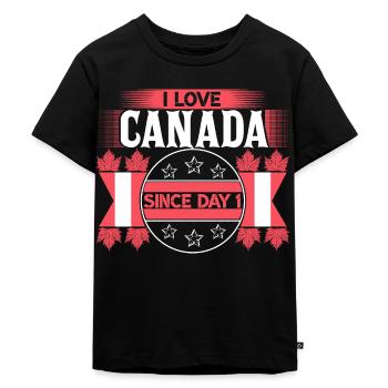 Origine de la feuille d’érable du Canada - T-shirt Premium bio Enfant - noir - Devant - Mikhail (115cm)