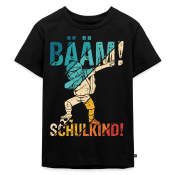 BÄÄM SCHULKIND - Schulkind Geschenk für Einschulun - Kinder Premium Bio T-Shirt - Schwarz - Vorne - Mikhail (115cm)