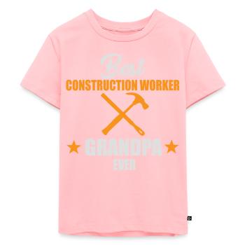 Bester Bauarbeiter Opa - Kinder Premium Bio T-Shirt - Rosa - Vorne - AI Model Kid Female (0cm)
