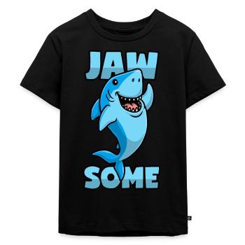 Hai Wortwitz - Jawsome - Kinder Premium Bio T-Shirt - Schwarz - Vorne - Mikhail (115cm)