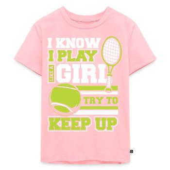 Joueur de tennis - T-shirt Premium bio Enfant - rose - Devant - AI Model Kid Female (0cm)