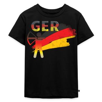 deutschland Bogen - Kinder Premium Bio T-Shirt - Schwarz - Vorne - Mikhail (115cm)