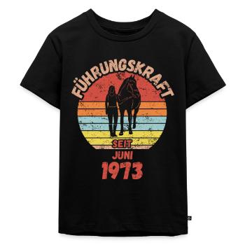 Führungskraft Reiten Geburtstag Juni 1973 - Kinder Premium Bio T-Shirt - Schwarz - Vorne - Mikhail (115cm)