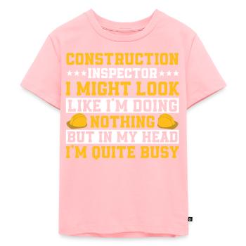 Inspecteur en bâtiment Spruch - T-shirt Premium bio Enfant - rose - Devant - AI Model Kid Female (0cm)