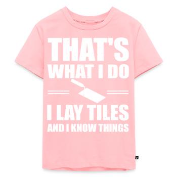 Tiler Gift - Kids Premium Organic T-Shirt - rose - Front - AI Model Kid Female (0cm)