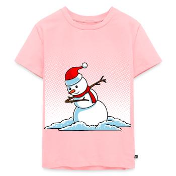 Dabbing Snowman - Kids Premium Organic T-Shirt - rose - Front - AI Model Kid Female (0cm)