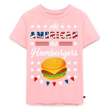 As American As Hamburgers 4th of July USA - T-shirt Premium bio Enfant - rose - Devant - AI Model Kid Female (0cm)
