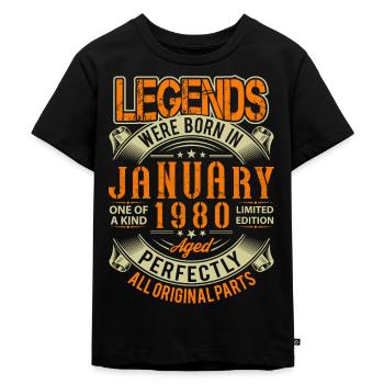 1980 Janvier Birthday Legend - T-shirt Premium bio Enfant - noir - Devant - Mikhail (115cm)