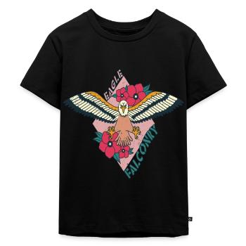 Adler Falknerei Raubvögel Falke - Kinder Premium Bio T-Shirt - Schwarz - Vorne - Mikhail (115cm)