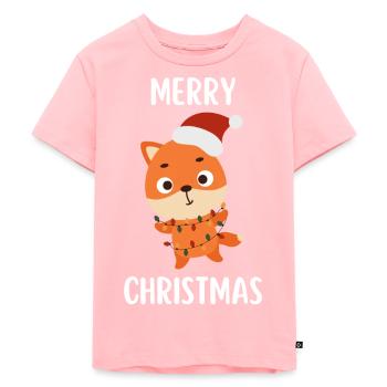 Joyeux Noël Drôle de Chemise de Noël - T-shirt Premium bio Enfant - rose - Devant - AI Model Kid Female (0cm)