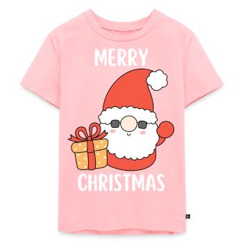 Joyeux Noël Drôle de Chemise de Noël - T-shirt Premium bio Enfant - rose - Devant - AI Model Kid Female (0cm)