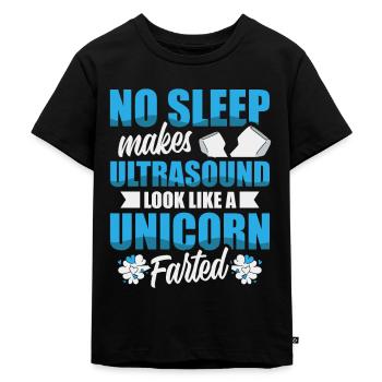 Kein Schlaf Lässt Ultraschall Wie Ein Einhorn - Kinder Premium Bio T-Shirt - Schwarz - Vorne - Mikhail (115cm)