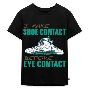 Make Shoe Contact Before Eye Contact Sneaker Head - Kids Premium Organic T-Shirt - black - Front - Mikhail (115cm)
