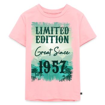 Einzigartig seit 1957 - Kinder Premium Bio T-Shirt - Rosa - Vorne - AI Model Kid Female (0cm)