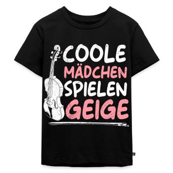 Musikerin Coole Mädchen spielen Geige - Kinder Premium Bio T-Shirt - Schwarz - Vorne - Mikhail (115cm)