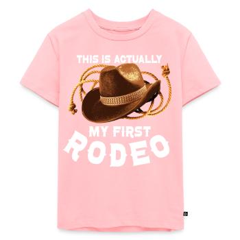Rodeo Bull Riding Livestock Show Fermier Bovins - T-shirt Premium bio Enfant - rose - Devant - AI Model Kid Female (0cm)