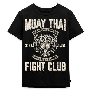 Muay Thai Boxe Kickboxing Muay Thai Fighter Trai - T-shirt Premium bio Enfant - noir - Devant - Mikhail (115cm)