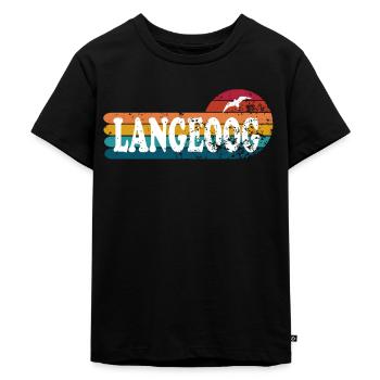 Langeoog - Kinder Premium Bio T-Shirt - Schwarz - Vorne - Mikhail (115cm)