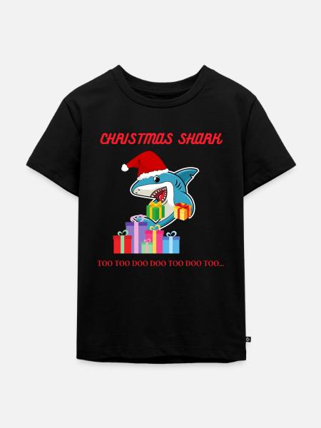 CHRISTMAS SHARK - Kids Premium Organic T-Shirt - black