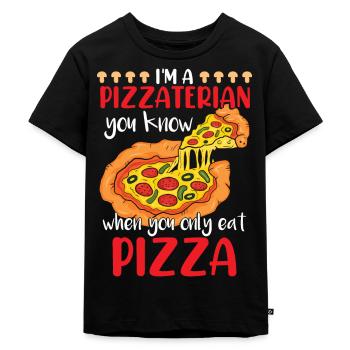 Amateur de pizza - T-shirt Premium bio Enfant - noir - Devant - Mikhail (115cm)