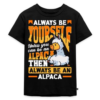 Alpagas Mammifères LLamas Alpaga Drôle - T-shirt Premium bio Enfant - noir - Devant - Mikhail (115cm)