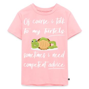 Funny Turtle Design Pet - Kids Premium Organic T-Shirt - rose - Front - AI Model Kid Female (0cm)