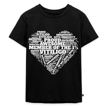 Vitiligo World Vitiligo Day - Kinder Premium Bio T-Shirt - Schwarz - Vorne - Mikhail (115cm)