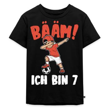 BÄÄM Ich bin 7 Dabbing Geburtstagsshirt 7 Jahre Ju - Kinder Premium Bio T-Shirt - Schwarz - Vorne - Mikhail (115cm)