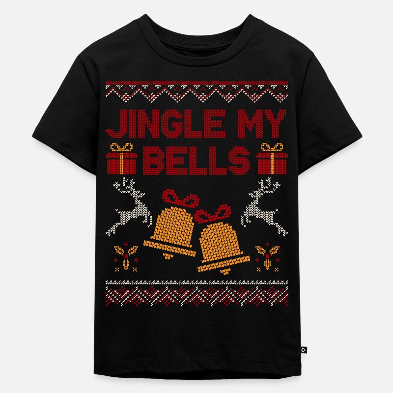 Jingle My Bells ugly christmas sweater - Kinder Premium Bio T-Shirt - Schwarz