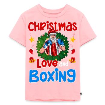 Christmas Love Boxing Boxer Weihnachtsgeschenk - Kinder Premium Bio T-Shirt - Rosa - Vorne - AI Model Kid Female (0cm)